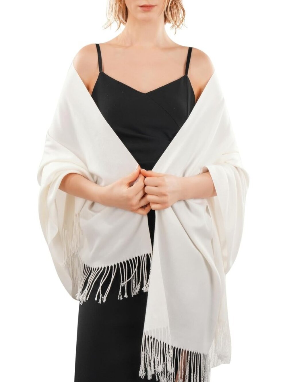 〽️Women's Cream Evening Dresses Blanket Imported Pashmina Shawl Scarves